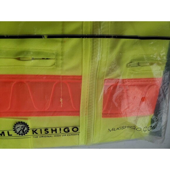 ML Kishigo 1197 5-Pocket High Visibility Safety Vest Size MEDIUM - NEW - Picture 6 of 7